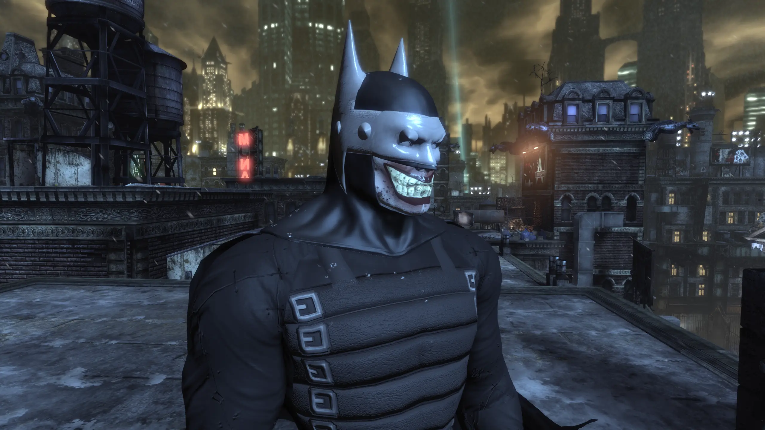 Arkham city mods. Batman Arkham City моды. Бэтмен, который смеется. Костюм Бэтмена из Аркхем Сити. Бэтмен который смеется игра.