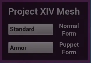 Project XIV Outfit Menu