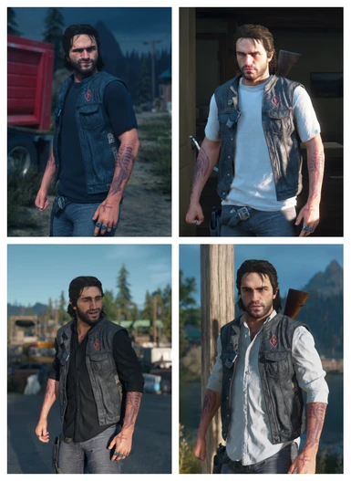 Several Biker Outfits without hat or cap