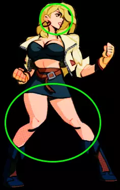 Blonde Blaze with enhanced face and no stockings