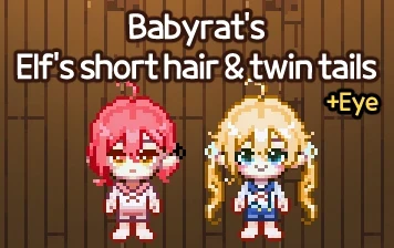 Babyrat's a casual Elf's hair to Eye set_Short hair_ twin tails_ eye