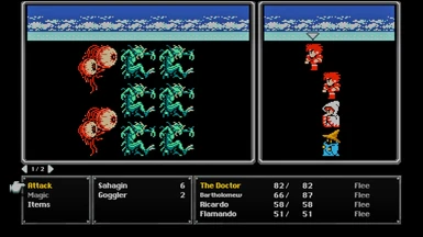 Picture showing Origins Mod lined up monsters, but graphics changes are from Axel Voss' Pixel DEmaster Mod