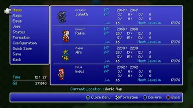 Shiryu's Custom UI (FFIII) at Final Fantasy III Pixel Remaster Nexus ...