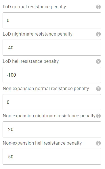 Change Resistance Penalties for D2RMM