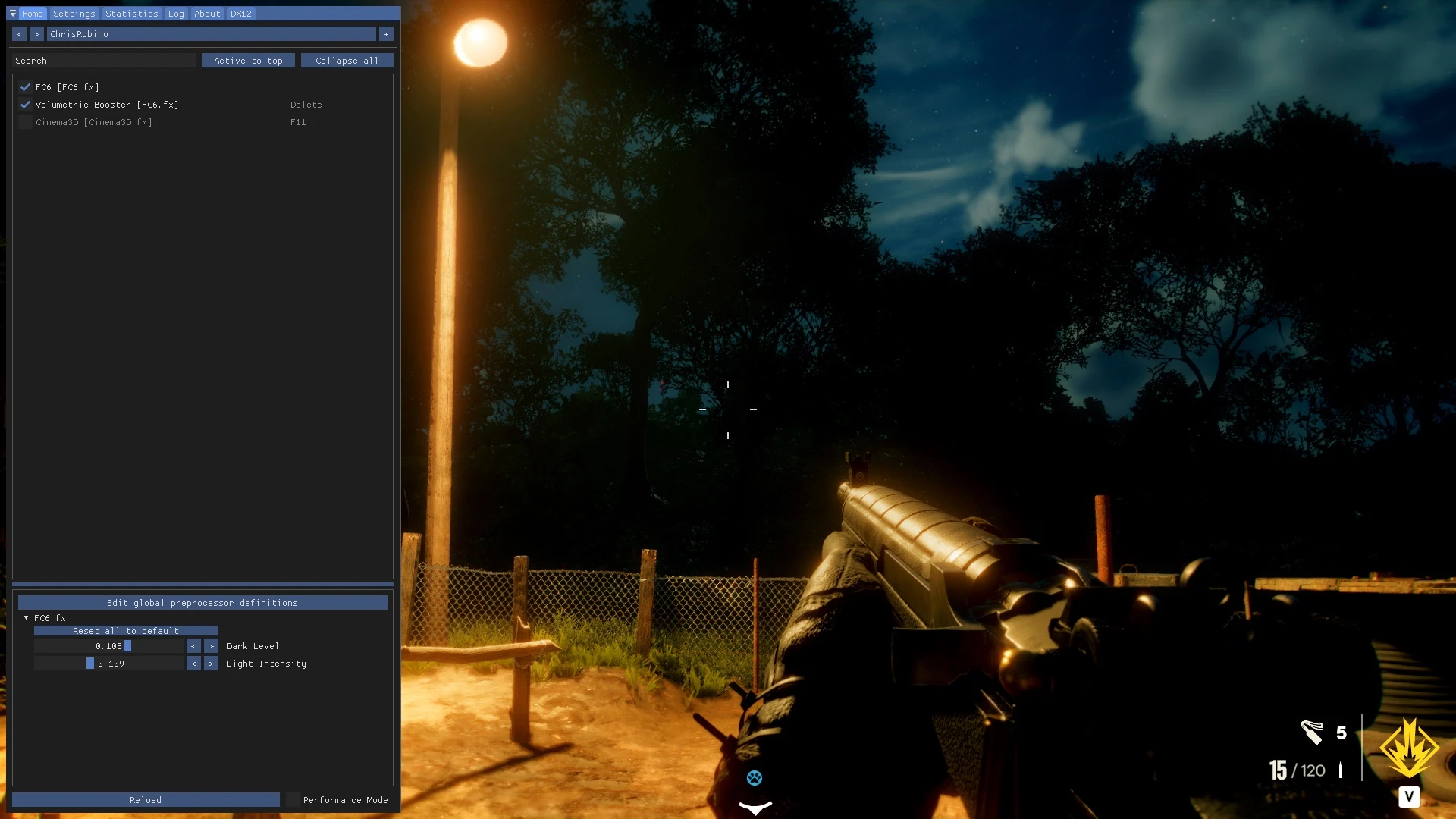 realistic fps prefab weapon dark in light