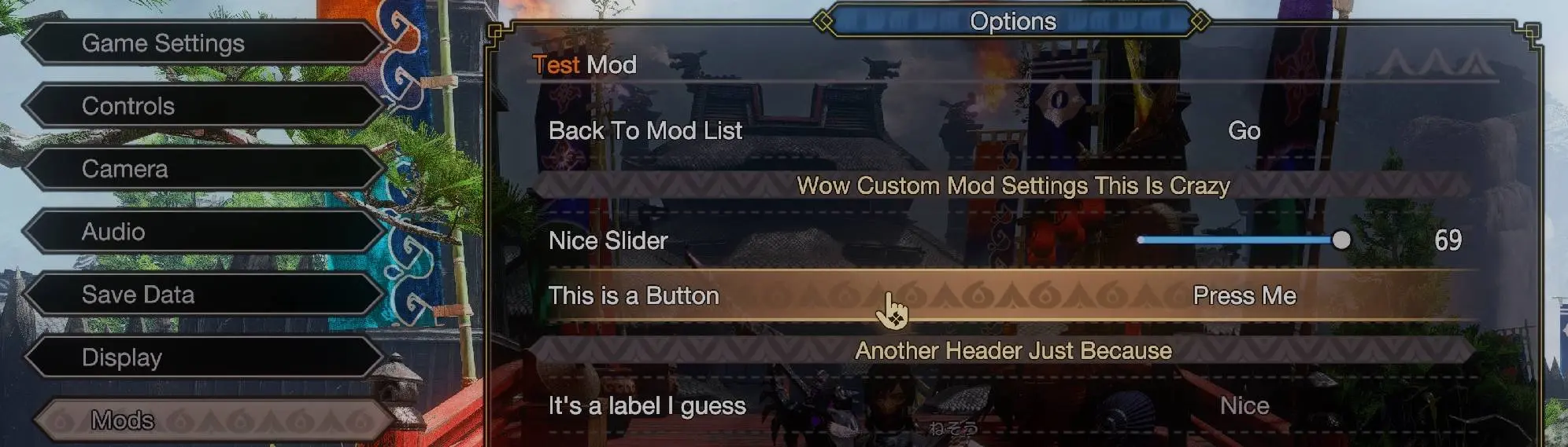 Custom In-Game Mod Menu API at Monster Hunter Rise - Nexus mods and  community