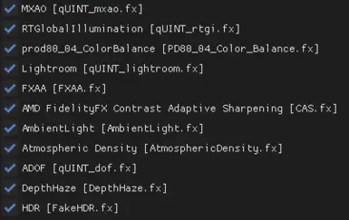 Effects and Order List