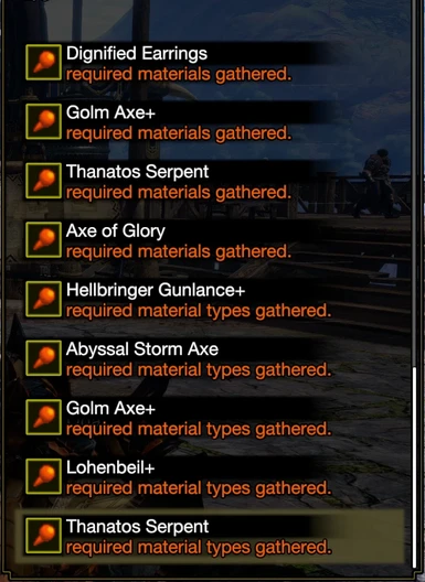 Before: Misleading, not actually craftable items (Hellbringer, Abyssal, Lohenbeil) and duplicates for truly complete items (Golm, Thanatos)