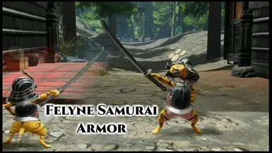 Felyne Samurai Armor with Weapon (MHW)