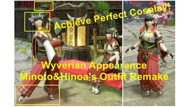 Wyverian Appearance (Hinoa and Minoto's Outfits Remake) Prefect Cosplay