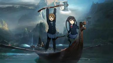 K-ON Yui and Azusa as Kratos and Atreus