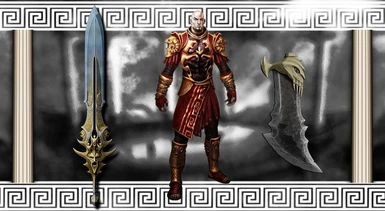 Divine Retribution Armor including Ragnarok Blade of olympus and Ragnarok Blades of chaos