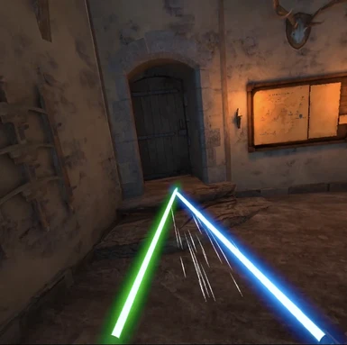 Lightsaber Material with custom damagers and a testing sword