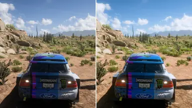 Side by side comparison: mod OFF (left) vs mod ON (right)