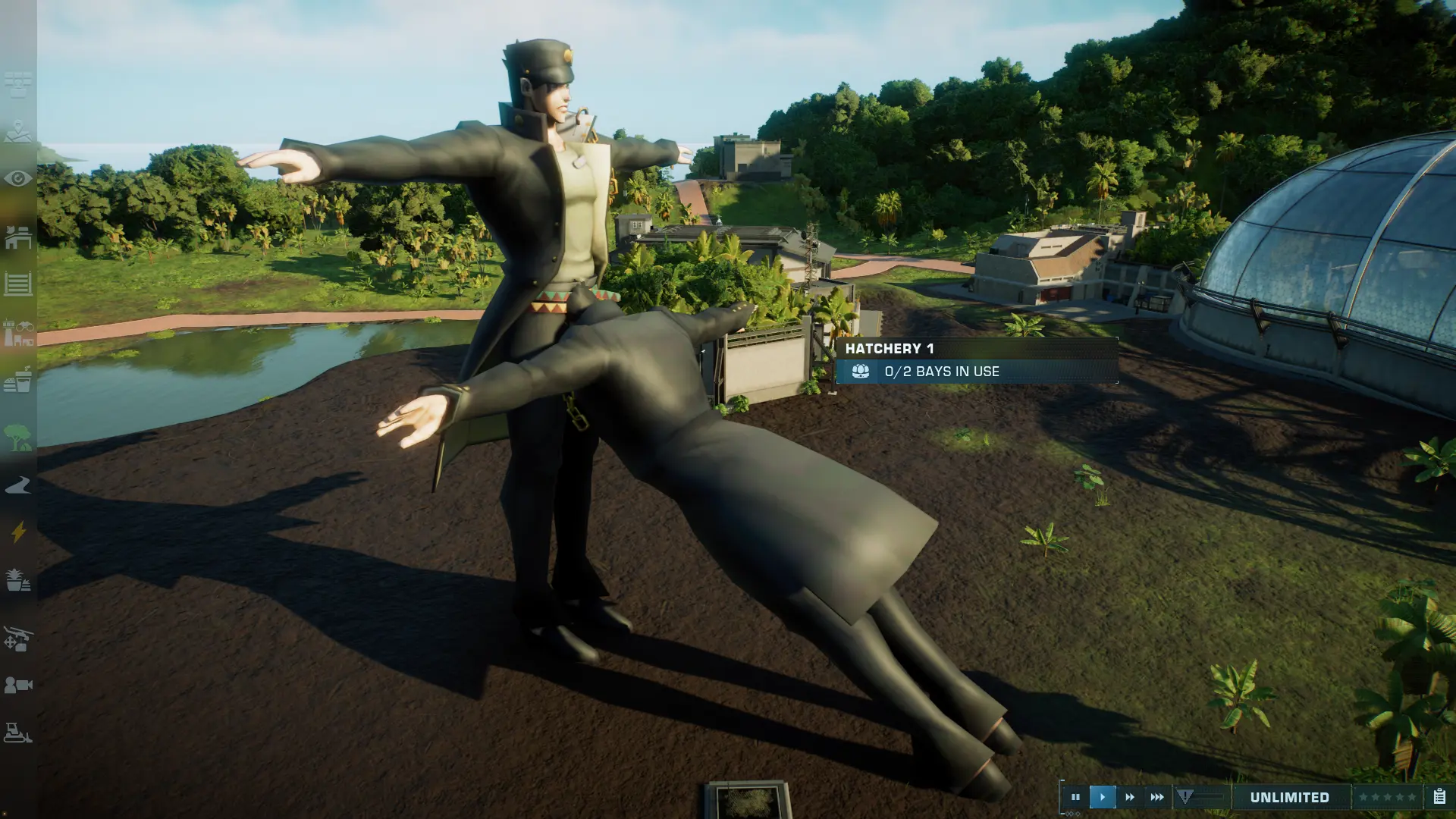 Giant Tposing Jotaro Statue (New Scenery) at Jurassic World Evolution 2 ...