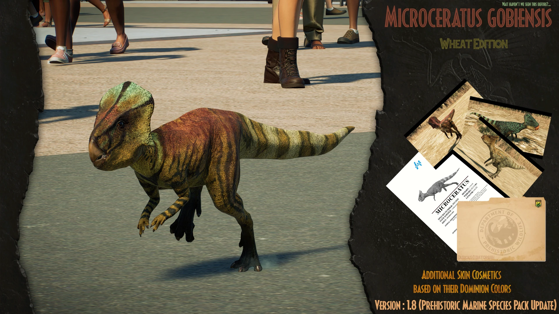 Microceratus Gobiensis Wheat Edition New Species At Jurassic World Evolution 2 Nexus Mods 