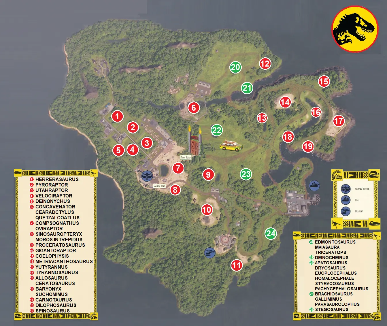 Isla Nublar Brochure Map at Jurassic World Evolution 2 Nexus - Mods and ...