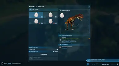 OPTIONAL PATCH MOD SHOWCASING THE REDUCED EGG CAP FOR DILOPHOSAURUS