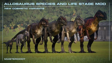 Allosaurus Species and Life Stages (NEW COSMETIC VARIANTS)