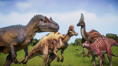 Allosaurus Corythosaurus Maiasaura and Olorotitan SKIN JWE1(update secret species pack)