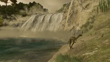 Mesozoic Jungle River Waterfall