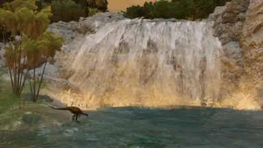 Mesozoic Jungle River Waterfall
