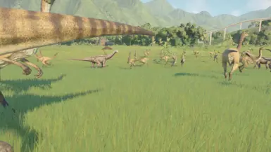 Gallimimus and Shunosaurus Paddock