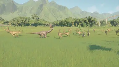 Gallimimus and Shunosaurus Paddock