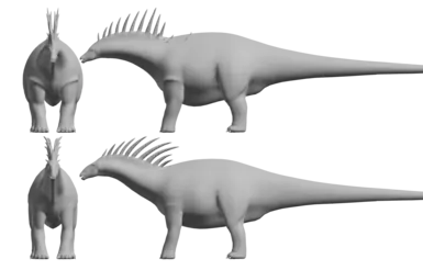 Amargasaurus, original (top) and edited (bottom)