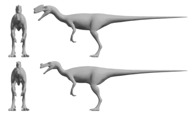 Proceratosaurus, original (top) and edited (bottom)