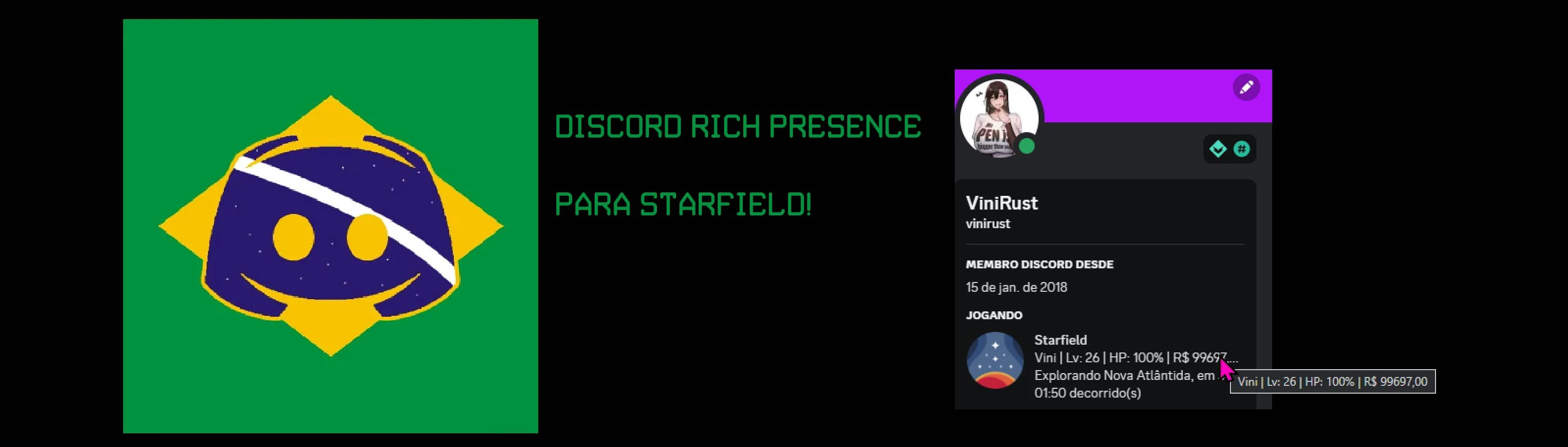 Discord Rich Presence (SFSE) - Traducao pt-BR at Starfield Nexus - Mods and  Community