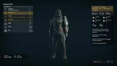 UC AntiXeno/Xeno Specialist Skin on UC Security Starlaw Set