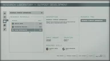 Advanced Starship Workbenches Research