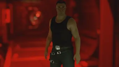 Black retextured tank top and jeans