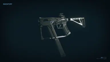Muzzle brake, reflex sight, large mag, and folding stock.