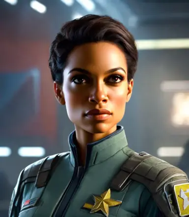 Alexandra Abello (2318-present) (born 2280): 7th and current President of the United Colonies and a central political figure in Starfield. While Abello was also a former commander in the United Colonies Army.