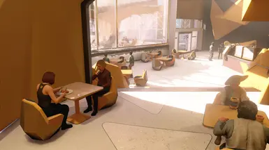 This table towards the back of the NA Terrabrew supports eating