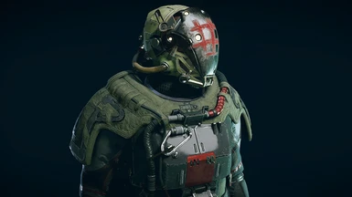 Bounty Hunter - Black Green Red Spacesuit