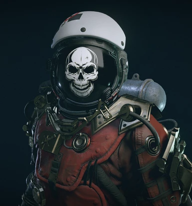Ground Crew Space Helmet - Skull Visor Texture