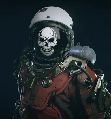 Ground Crew Space Helmet - Skull Visor Texture