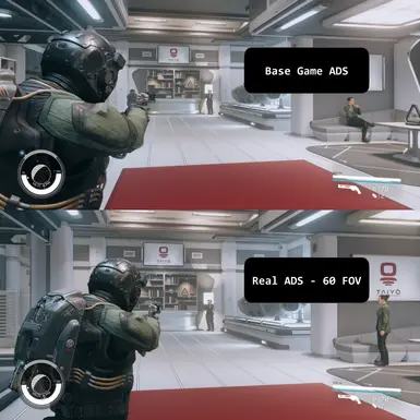 Base Game (FOV 75) vs Real ADS FOV 60