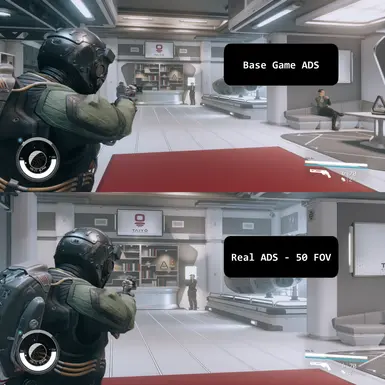 Base Game (FOV 75) vs Real ADS FOV 50