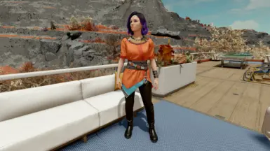 Orange with Leather Pants Sarah mod