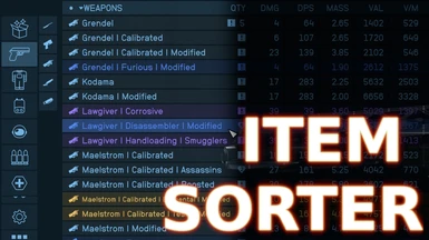 Item Sorter - Better Weapon and Armor Names - Improved Naming Scheme
