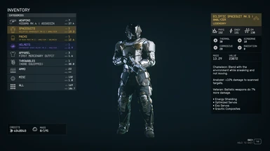Showing Chameleon Armor is Equipped