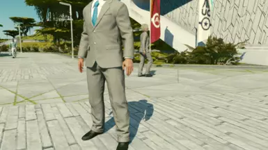 Vanilla Tan with Blue Tie