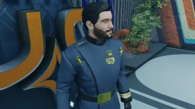 All uniforms have their service branch on the revers. (SysDef, Navy, Marines) Vanguard are still a part of the Navy