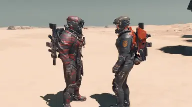 Red accents on Antixeno gear...