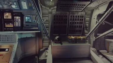 Tracker armor (on table top in front of static helmet) and weapon (in front of ammo boxes) workbench locations