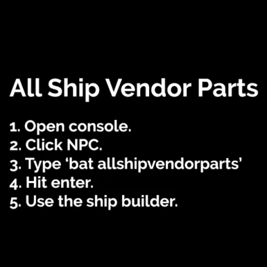 All Ship Vendor Parts
